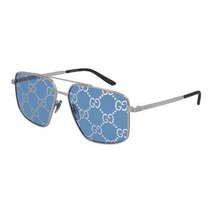 Gucci Sunglasses GG0941S Blue and Silver Sunglasses with GG Logo Lenses